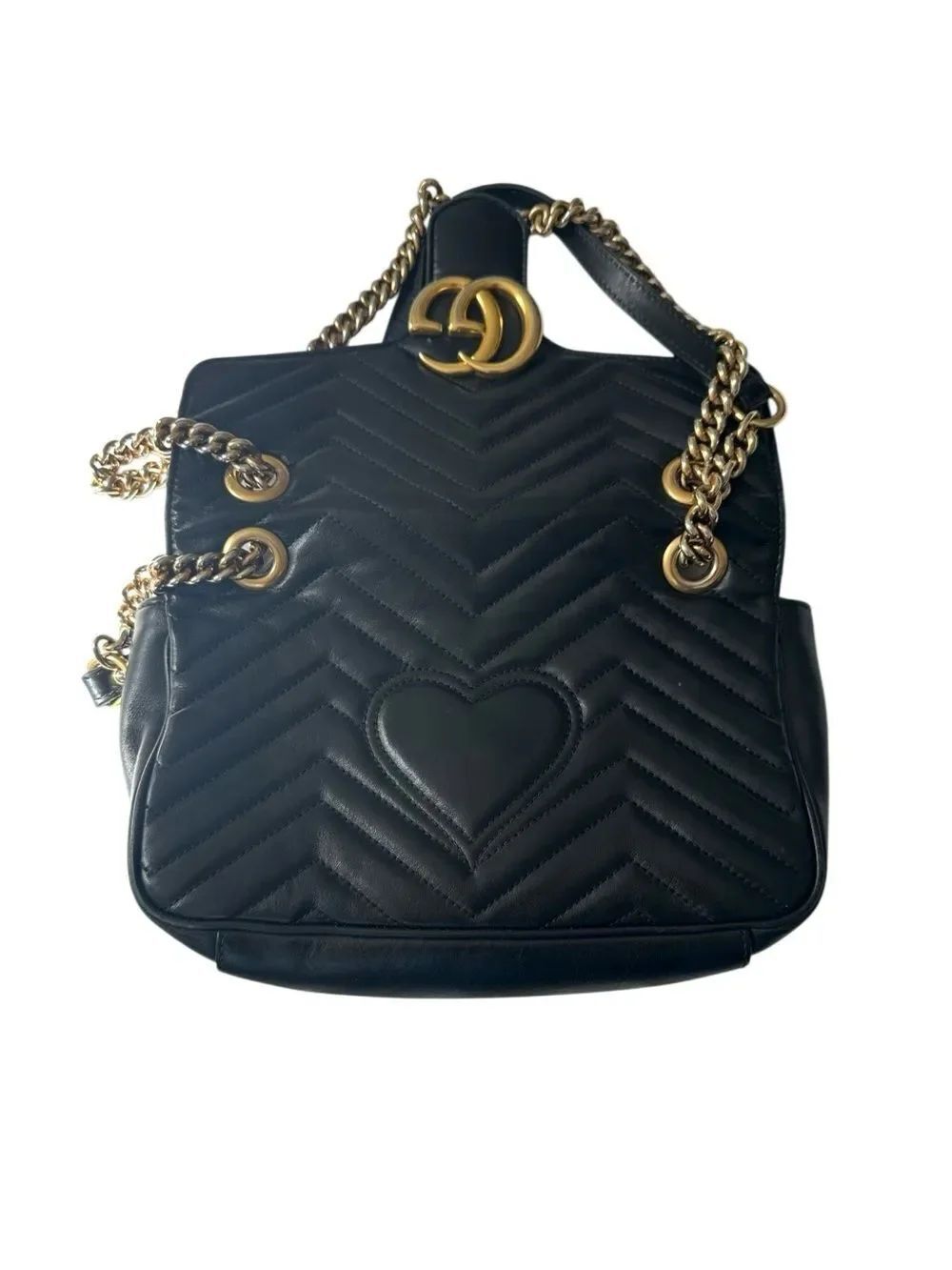 Gucci Marmont Black Quilted GG Chain Shoulder Bag - Picture 4 of 16